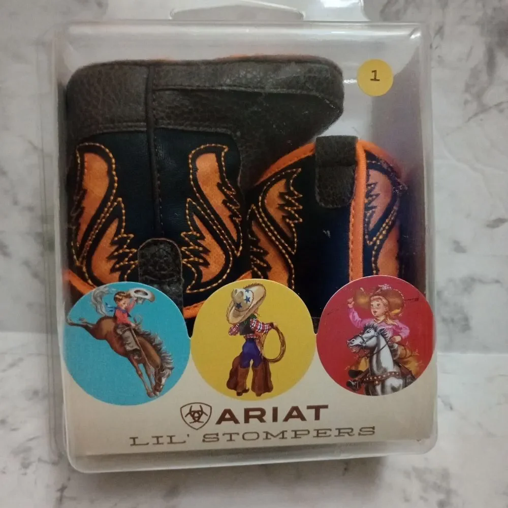 NIB Ariat Lil Stompers Baby Boots Size 6wks-3mnths